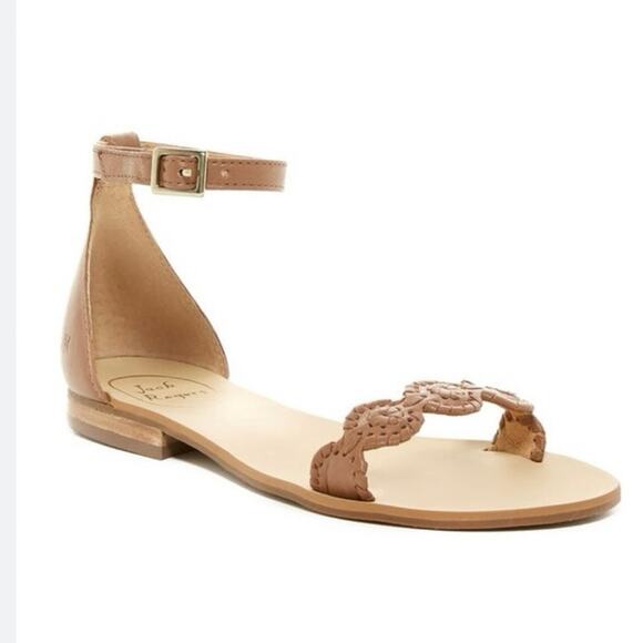 Jack Rogers Daphne Medallion Flat Sandal (Women) brown size medium size 10 - Picture 1 of 10